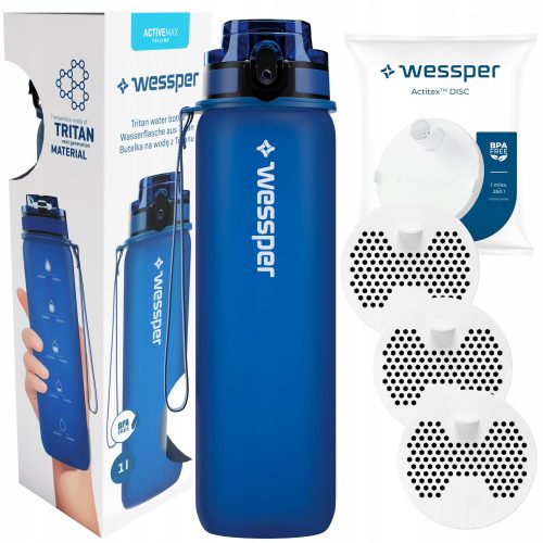  Wessper Activemax Triline Filterflasche 1 l blau