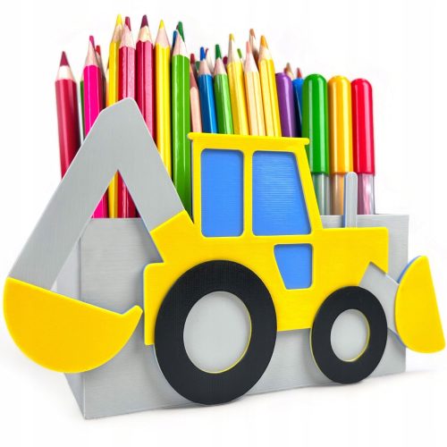  KAJAWIS Desk Organizer, 3D Excavator Colored Pencil Holder, ECO Pencil Case