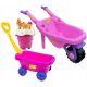 LARGE COMPLETE SANDBOX SET WHEELBARROW TROLLS + BUCKET ICE MAKER