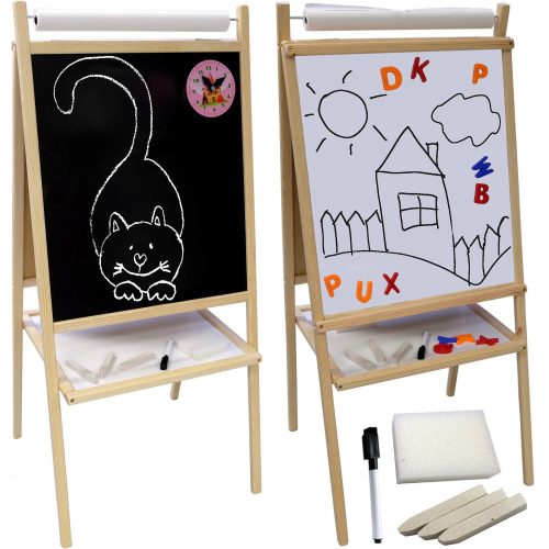  Chalkboard, magnetic, dry wipe, 3 toys, 43.5 x 95 cm