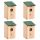  vidaXL Birdhouses 4 pieces made of wood 12x12x22cm