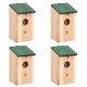  vidaXL Birdhouses 4 pieces made of wood 12x12x22cm