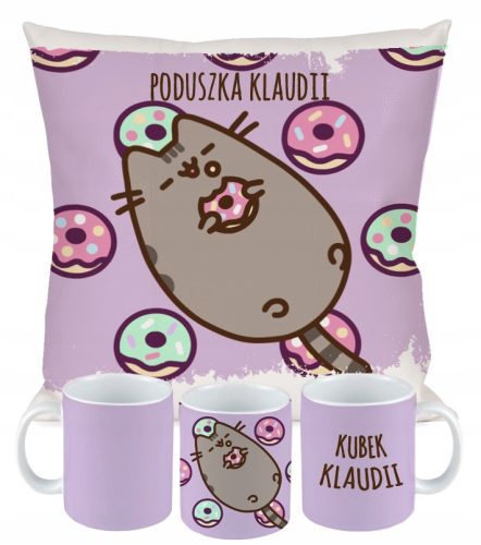  SET PILLOW CUP CAT PUSHEN CAT + NAME GIFT VARIOUS DESIGNS