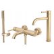 Rea Lungo single-lever wall-mounted bathtub faucet Gold + Rea Lungo stand-alone washbasin faucet Gold