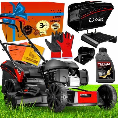 Petrol lawn mower - Cedrus petrol lawn mower with basket, 201 cm³ capacity. Basket 65 l, cutting width 53 cm + 2 more products