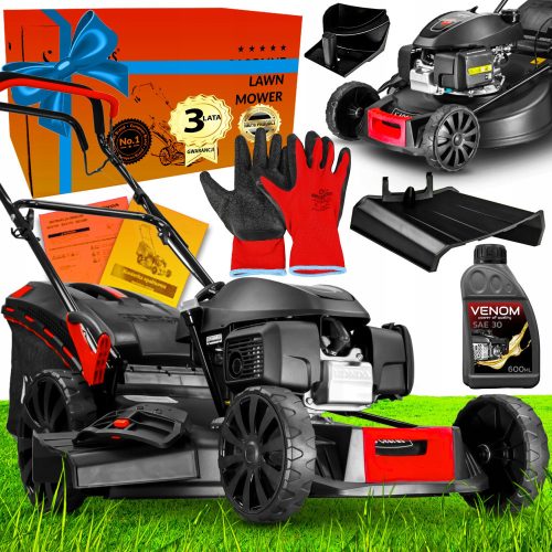 Petrol lawn mower - Cedrus petrol lawn mower with basket, 201 cm³ capacity. Basket 65 l, cutting width 56 cm + 2 more products