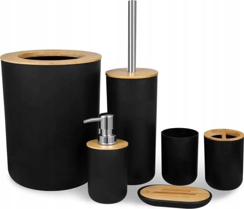 Maibang bathroom accessory set 6-piece, black