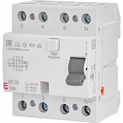 ETI Polam 400 V IP20 40 A residual current circuit breaker