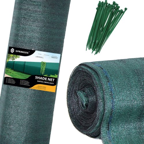 Shading net 90% Springos 50 x 1.5 m, 140 g/m², green