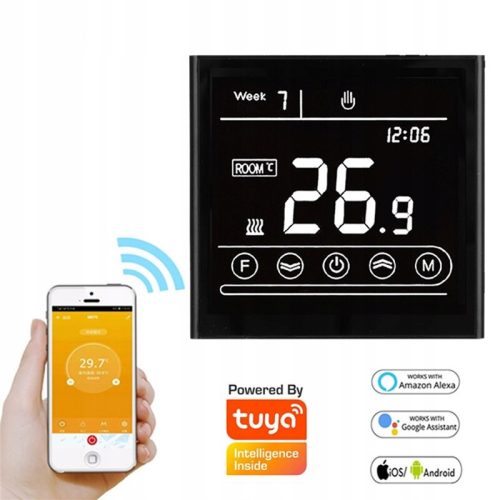 PHILUX NO 3A Room Controller - Black - WiFi TUYA