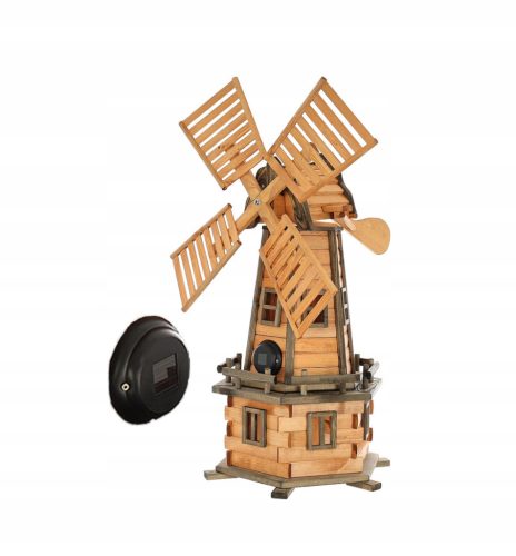  Wooden garden windmill – height 120 cm. Movable propellers – LED
