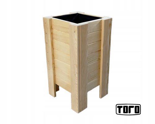  Flowerpot by TORO 34 cm x 34 x 55 cm natural wood