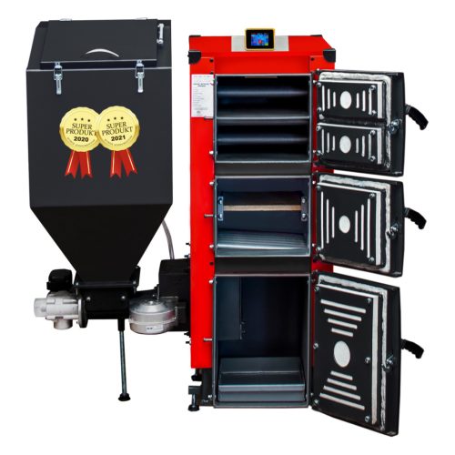  Stove Boiler Pellet stove wood eco-pea coal dual-function steel for wood, eco-pea coal, pellet 15 kW