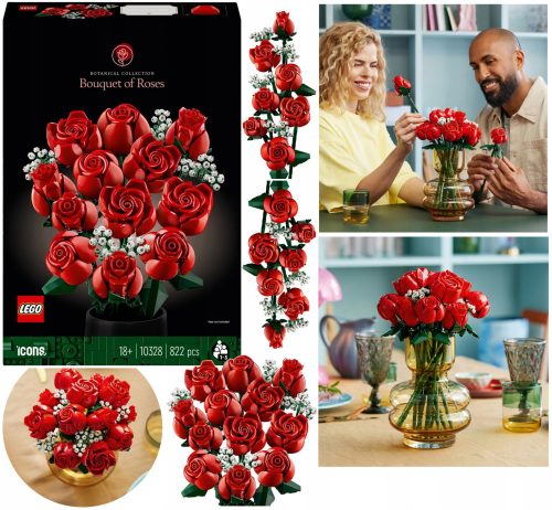  LEGO ICONS 11122 LEGO Rose Bouquet for Valentine's Day, Birthday