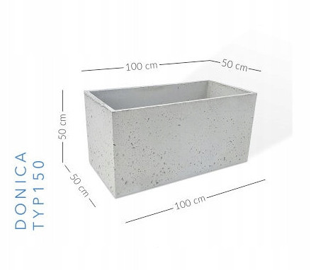 Pots and planters for outdoor and garden PASOŃ flowerpot 100 cm x 50 x 50 cm concrete