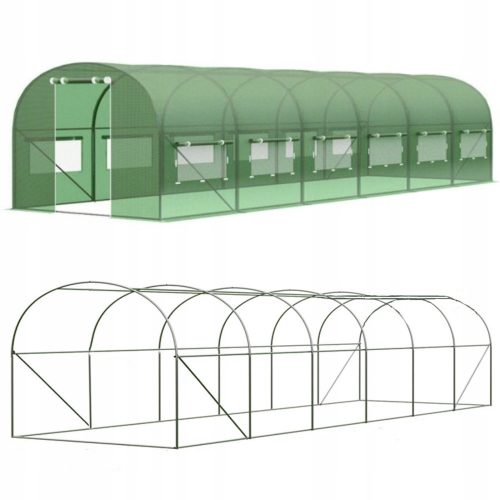 Polytunnel, panneaux en plastique Polytunnel 30 m² 1000 x 300 cm vert