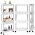 BATHROOM KITCHEN SHELF CABINET ON WHEELS 4-TIER BOOKSHELF WITH HOOKS