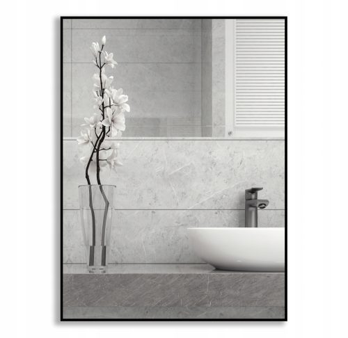 Bathroom mirror RAMIX wall mirror, rectangular, metal frame, 500 x 1200 mm