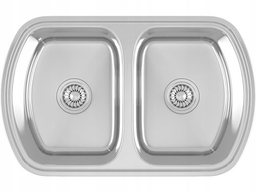 Kuchinox JASPER two-bowl sink, grey steel tones