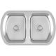 Kuchinox JASPER two-bowl sink, grey steel tones