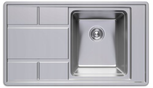 Kuchinox Buenos single-bowl sink in grey steel tones