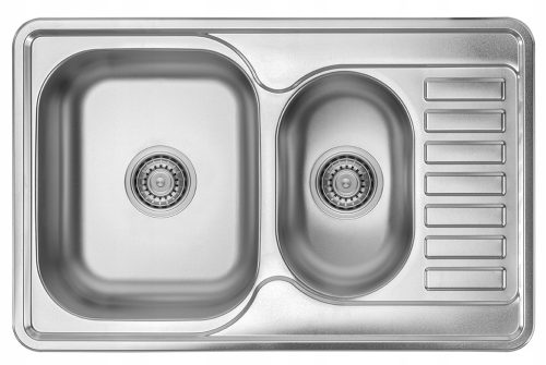 Kuchinox Junak one-and-a-half bowl sink, stainless steel