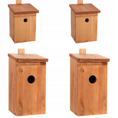 Boxes (houses) and birdhouses Set of 4 nesting boxes Type A Type B Tit Starling made of wood PL nesting boxes