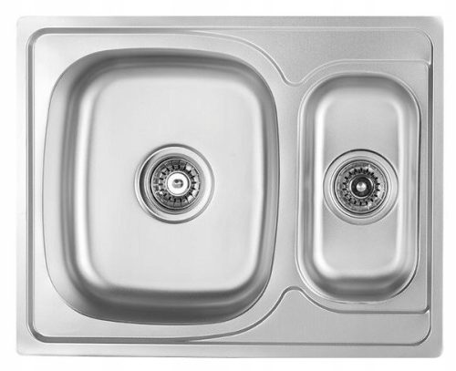 Kuchinox JUNAK one-and-a-half bowl sink, grey steel tones