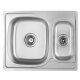 Kuchinox JUNAK one-and-a-half bowl sink, grey steel tones