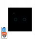 SWITCH GLASS WIFI LIGHT SWITCH BLACK DOUBLE TUYA SMART FI60