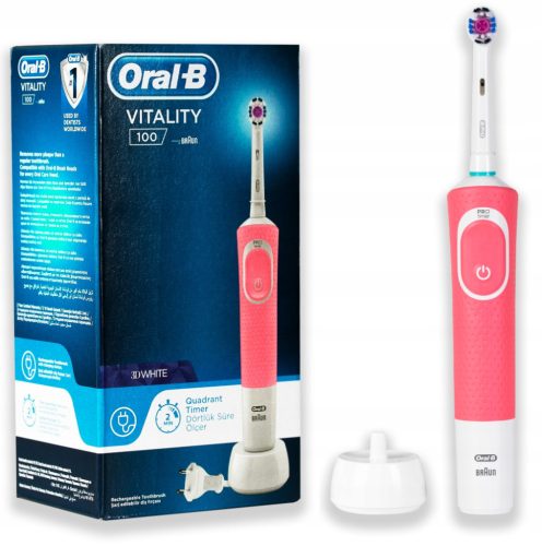  Oral-B Vitality D100 Electric Toothbrush with Braun Technology, Pink