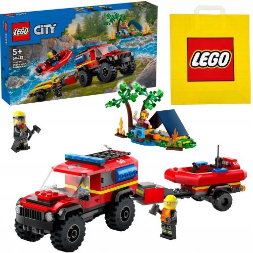  60412 4X4 FIRE TRUCK WITH RESCUE BOAT + VP paper bag LEGO 6315792 medium