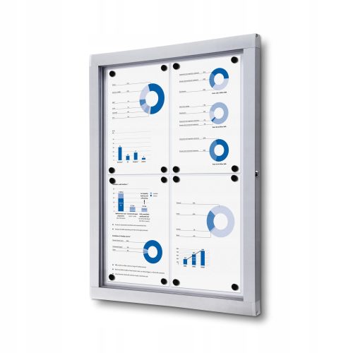 Outdoor Pinboard 4xA4 Information Board 50x70 cm silver