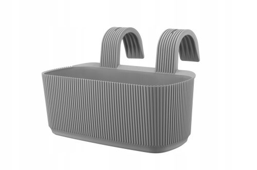  Galicja flowerpot, 29 cm x 13 x 11 cm, plastic in grey and silver tones