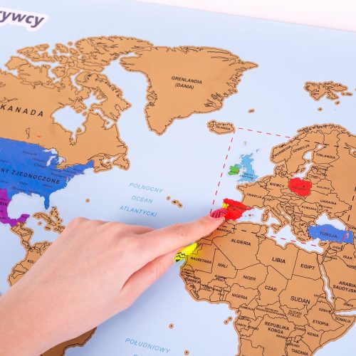 Cool, funny gadgets Explorer's Map World scratch map, gift for travelers