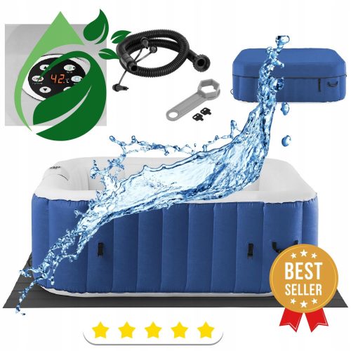 Whirlpool, Garden Whirlpool Square Inflatable Hydromassage Pool Uniprodo 900 l