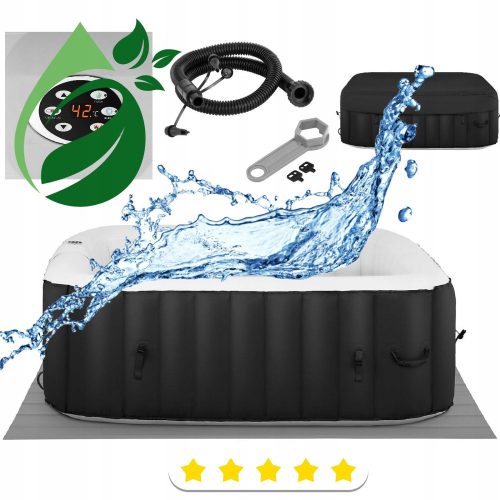 Whirlpool, Garden Whirlpool Square Inflatable Hydromassage Pool Uniprodo 600 l