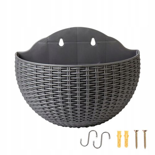  Modern self-watering wall flower pot for hanging potted plants #E silver grey