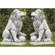  Set of 2 concrete lion figures with coat of arms