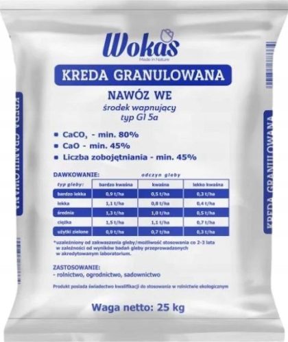  Wokas Kalkdüngergranulat 25 kg 6 l