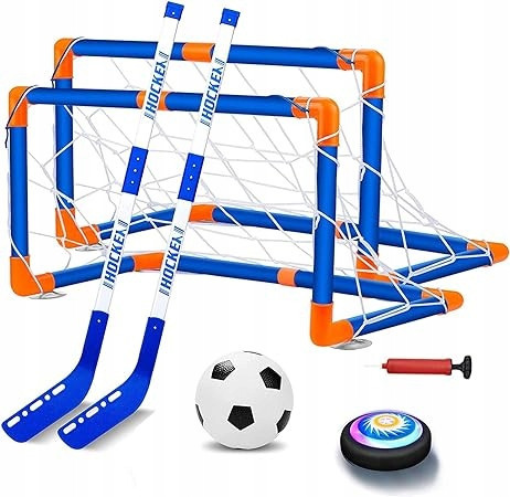 HOVER Soccer HOCKEY Playset for KIDS + Goals Sticks Disc