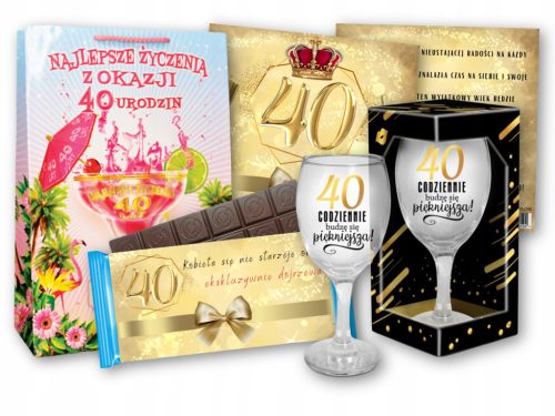  40th Birthday Gift Set for Women, BIRTHDAY GLASS, ACCESSORIES