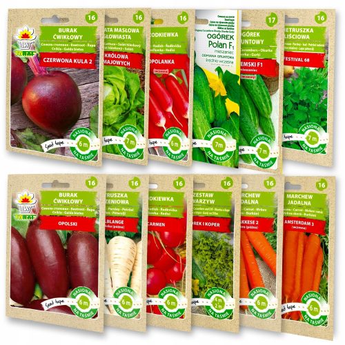  Vegetable seeds on a ribbon, carrots, beetroot, other SET