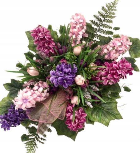  Grave decoration, cemetery bouquet, pink and purple