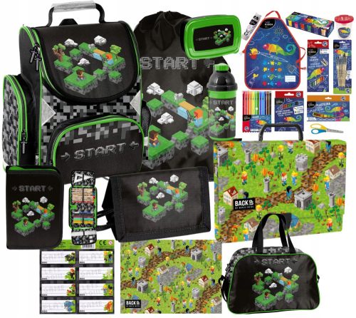  20-PIECE SET SCHOOL SCHOOL BAG MINECRAFT PENCIL BAG SPORTS BAG