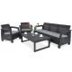 A set of garden and patio furniture Keter plastic garden furniture set Corfu Set Max Lyon graphite for the garden gray 4-pcs.