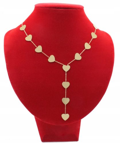  GOLD NECKLACE SURGICAL STEEL HEART TIE AISADI