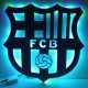 Images sur le mur Tableau du FC Barcelone Blason de football en bois Cadeau Lampe de nuit LED