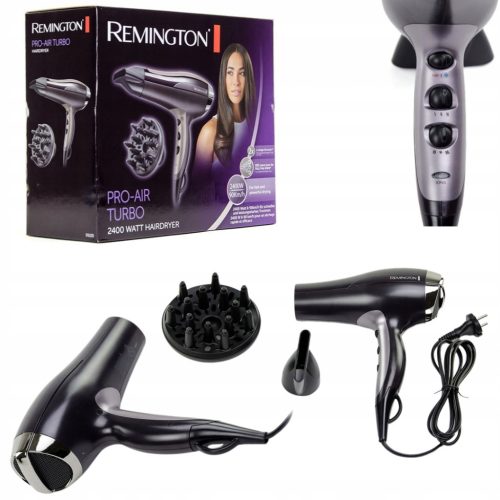  REMINGTON 2400W Hairdryer SUPER POWERFUL 90 km/h + HAIR DIFFUSER IONIZATION