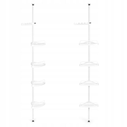  TELESCOPIC CORNER BATHROOM SHELF 4 SHELVES HANGER